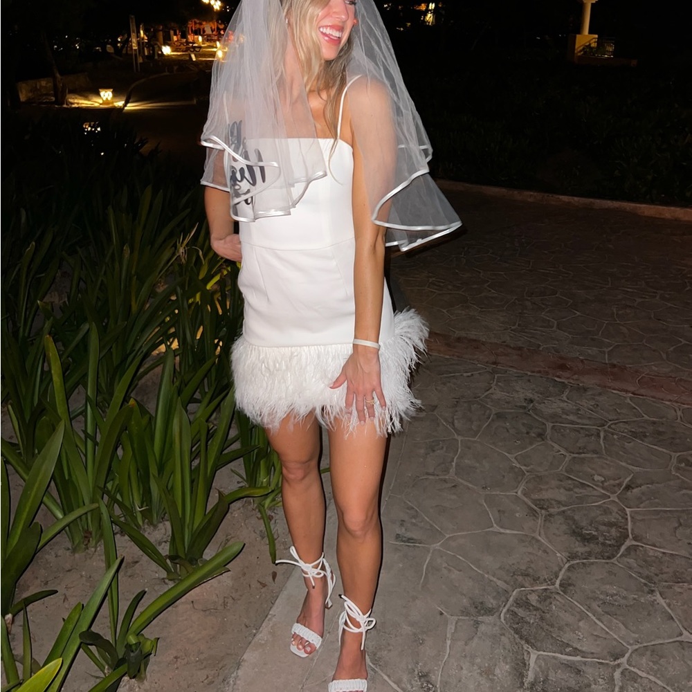 Bridal Mini Feather Dress
